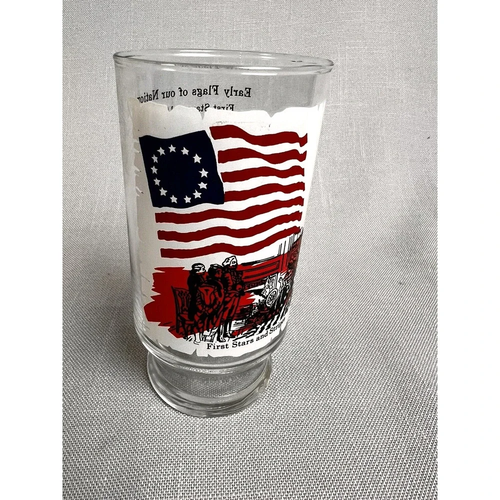4 Vintage 1973 Flags Of Our Nation Series Glasse 1 Drinkware 12oz Patriotic